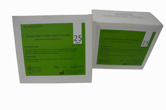 25 টেস্ট মেডিকেল ডেঙ্গু NS1 র‌্যাপিড টেস্ট কিট OEM ODM