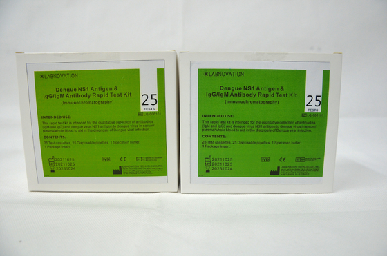 ISO9001 IgG IgM কম্বো ডেঙ্গু NS1 Ag র‌্যাপিড টেস্ট কিট 25PCS